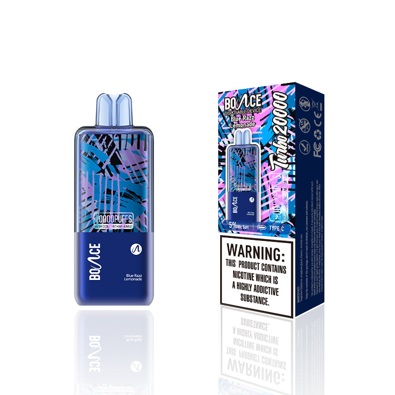 Bounce Vape Turbo 20000Puffs  | dispossable vape Wholesale Crystal Online Mesh Coil 5%Nicotine Rechargeable