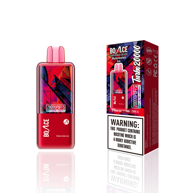 Bounce Vape Turbo 20000Puffs  | dispossable vape Wholesale Crystal Online Mesh Coil 5%Nicotine Rechargeable