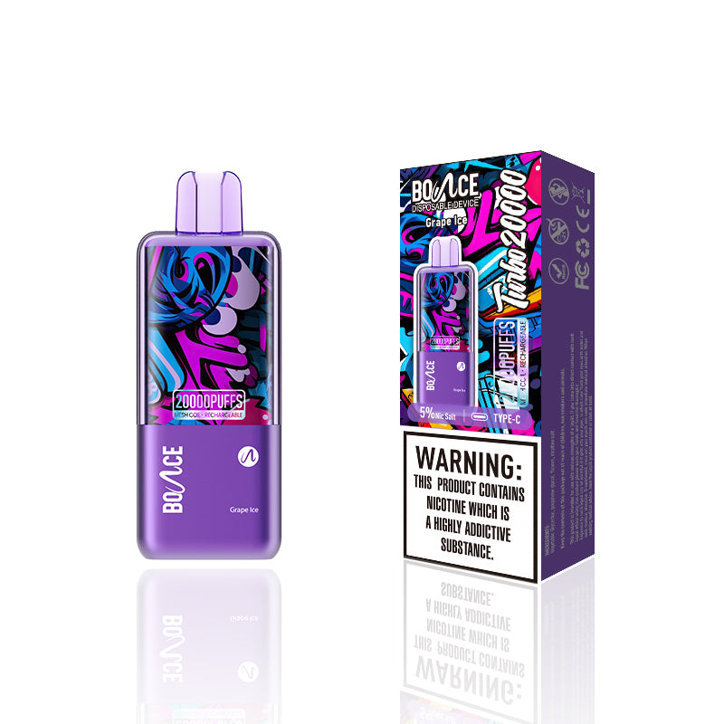 Bounce Vape Turbo 20000Puffs  | dispossable vape Wholesale Crystal Online Mesh Coil 5%Nicotine Rechargeable